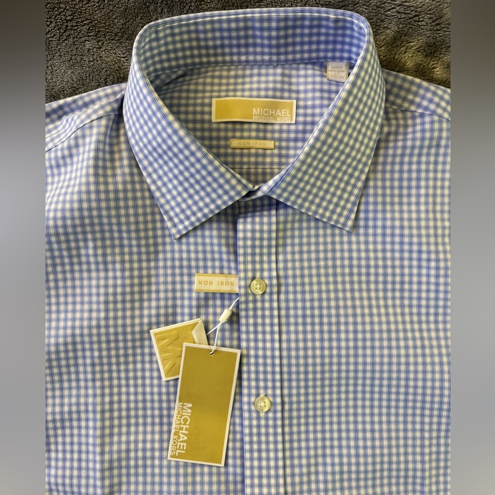Michael Kors Light Blue Non Iron Dress Shirt 17 Neck